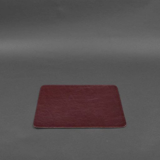 Килимок для мишки з натуральної шкіри 1.0 бордовий краст