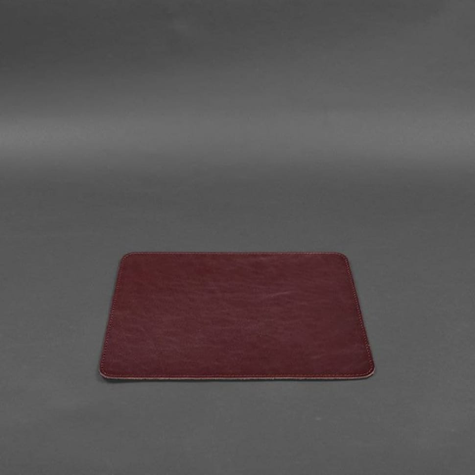 Килимок для мишки з натуральної шкіри 1.0 бордовий краст