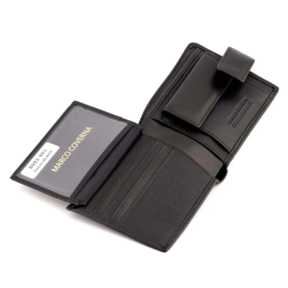 Чёрный кожаный портмоне Marco Coverna 092-801 Black