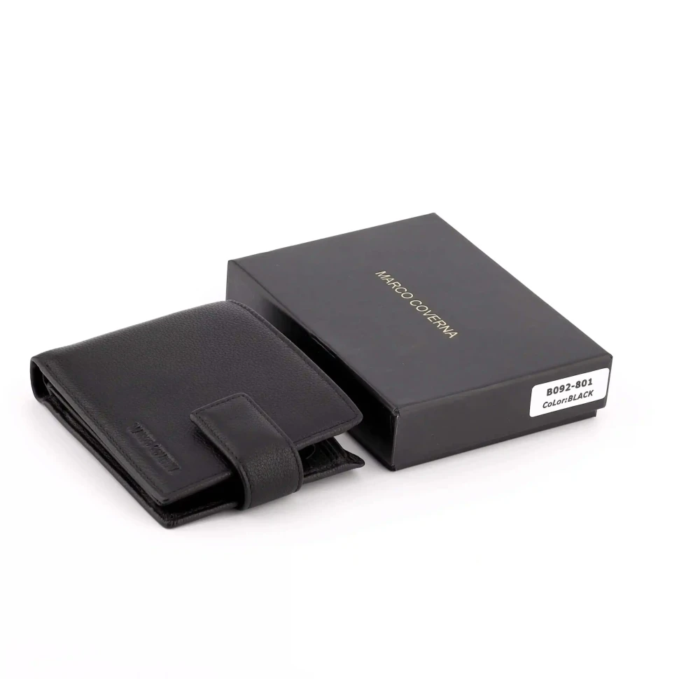 Чёрный кожаный портмоне Marco Coverna 092-801 Black