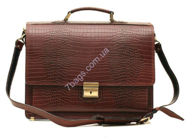 Manufatto PAV20 briefcase for men with crocodile imitation leather