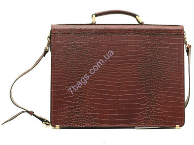 Manufatto PAV20 briefcase for men with crocodile imitation leather