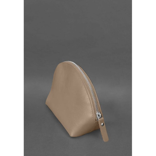 Жіноча шкіряна косметичка 8.0 Світло-бежева
