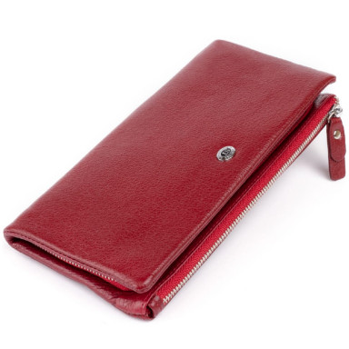 Гаманець-клатч зі шкіри з кишенею для мобільного ST Leather 19311 Бордовий
