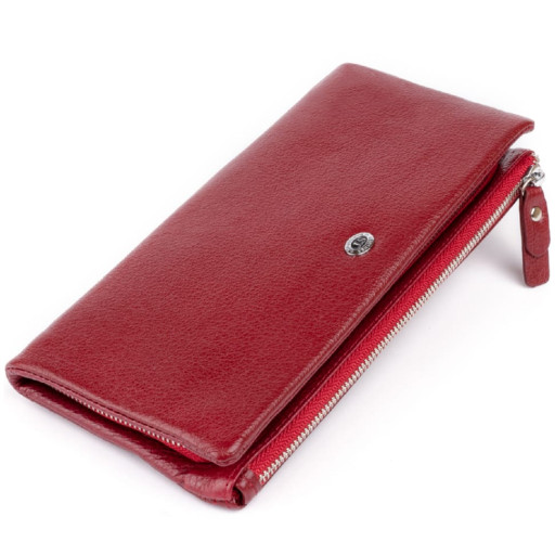 Гаманець-клатч зі шкіри з кишенею для мобільного ST Leather 19311 Бордовий