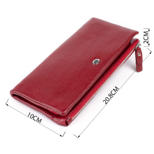 Гаманець-клатч зі шкіри з кишенею для мобільного ST Leather 19311 Бордовий