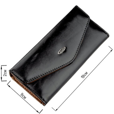 Кошелек женский из гладкой экокожи KIVI 19073 Черный