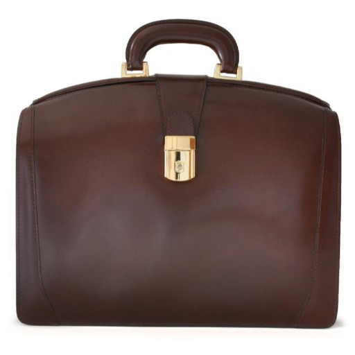 Pratesi RCF120/37 - Brunelleschi Medium Briefcase in cow leather Radica Coffee
