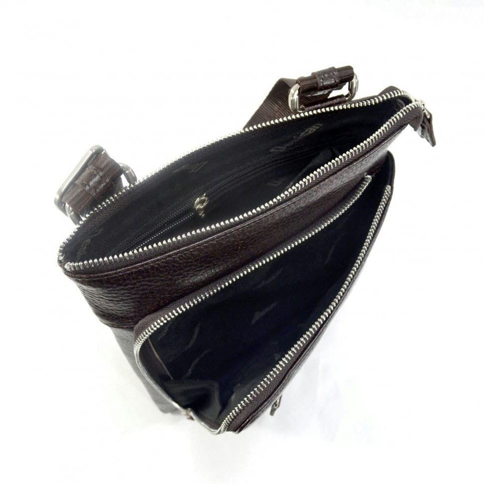 Барсетка кистьова шкіряна Desisan 1459-019 коричневий флотар