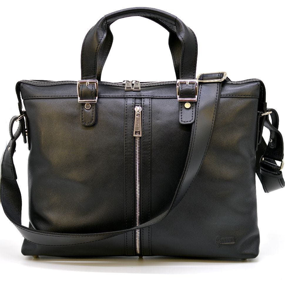 Сумка з гладкою натуральної шкіри