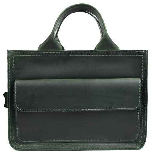 Сумка портфель шкіряна для документів ноутбука LIMARY lim-380RE зелена