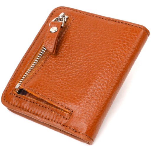 Невеликий жіночий гаманець із натуральної шкіри флотар CANPELLINI 21796 Світло-коричневий