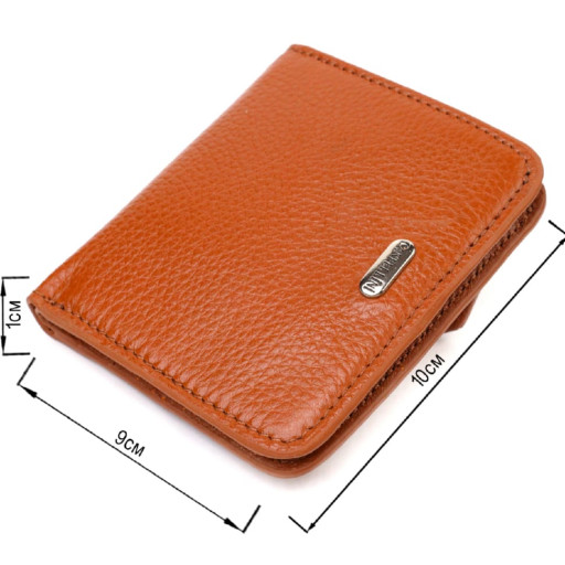 Невеликий жіночий гаманець із натуральної шкіри флотар CANPELLINI 21796 Світло-коричневий