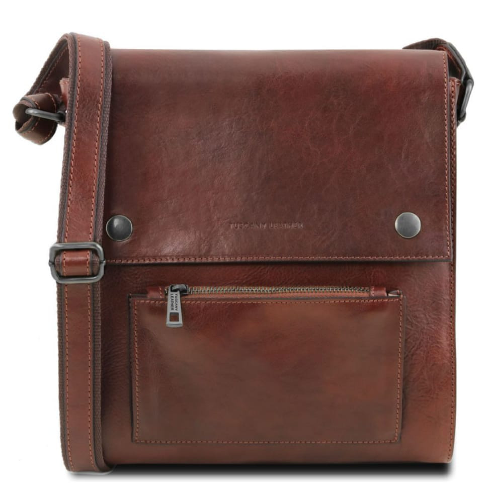 Чоловіча шкіряна сумка через плече з передньою кишенею Oliver Tuscany TL141656
