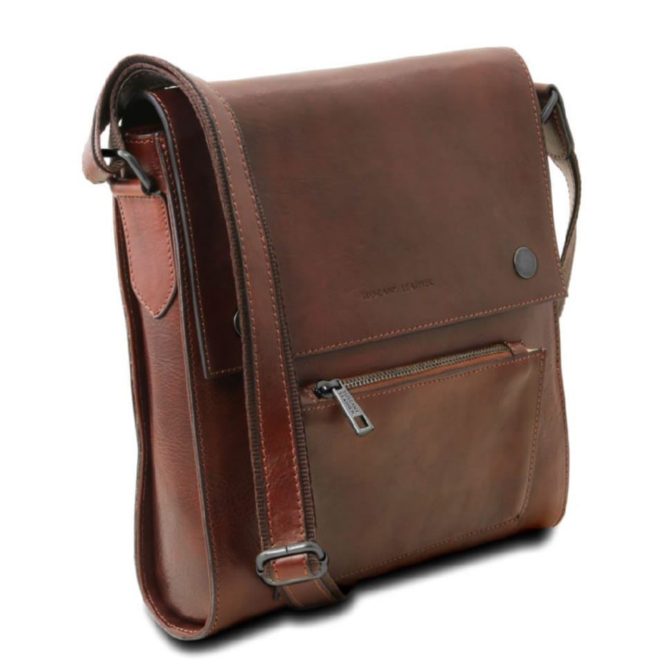 Чоловіча шкіряна сумка через плече з передньою кишенею Oliver Tuscany TL141656