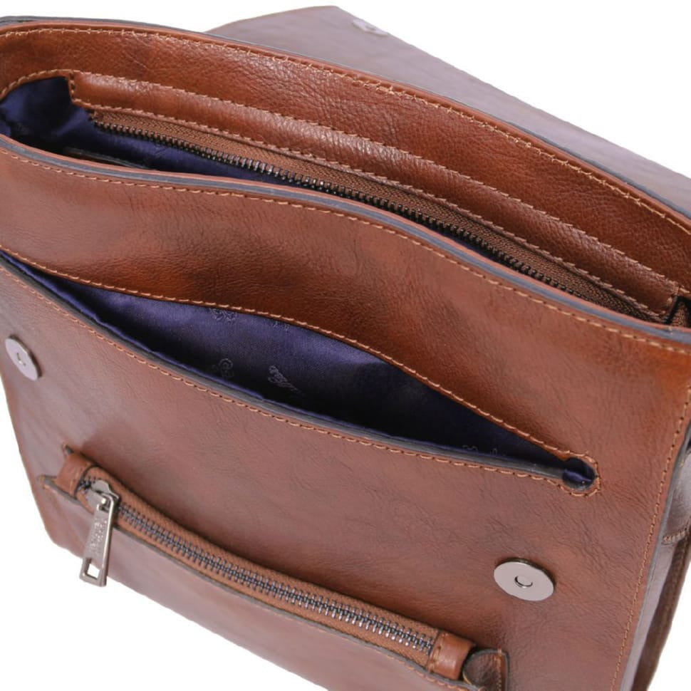 Чоловіча шкіряна сумка через плече з передньою кишенею Oliver Tuscany TL141656