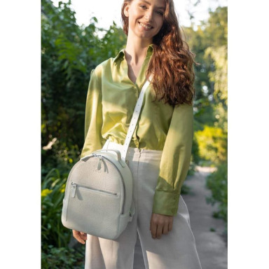 Groove S Leather Backpack white