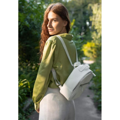 Groove S Leather Backpack white