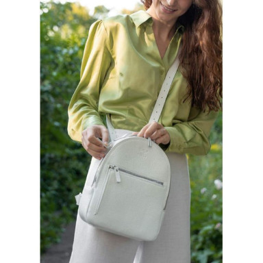 Groove S Leather Backpack white