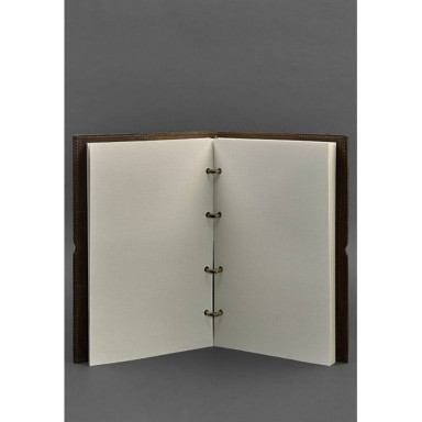 Leather notebook A4 on rings (soft-book) 9.0 soft cover dark brown Crazy Horse