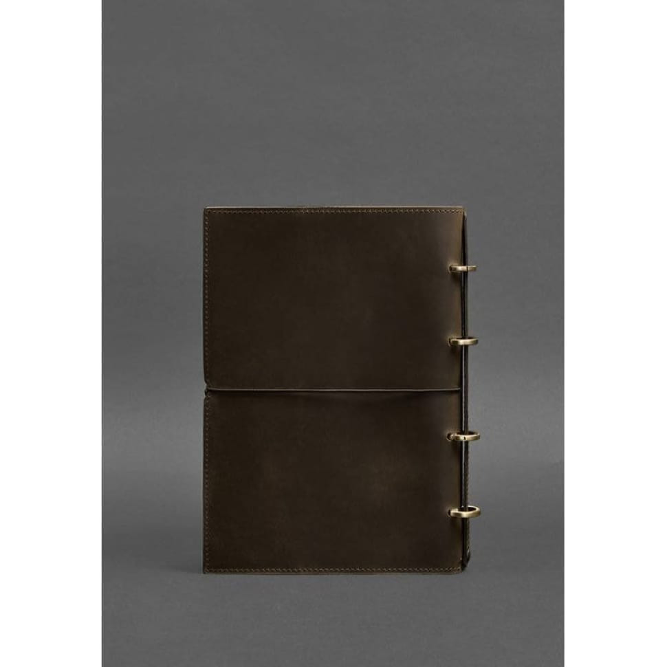 Шкіряний блокнот А4 на кільцях (софт-бук) 9.0 у м'якій обкладинці темно-коричневий Crazy Horse