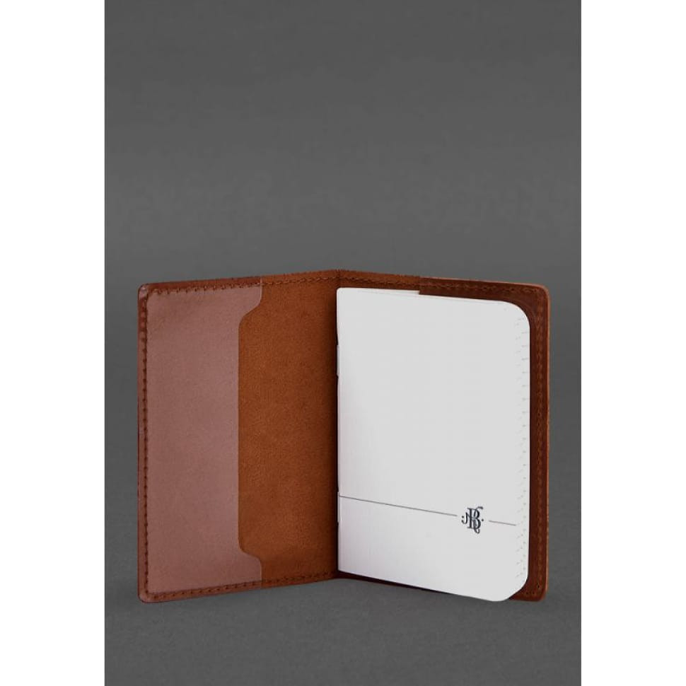 Шкіряна обкладинка для військового квитка офіцера запасу 8.2 світло-коричнева Crazy Horse