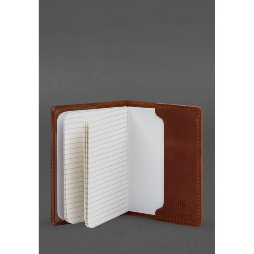 Шкіряна обкладинка для військового квитка офіцера запасу 8.2 світло-коричнева Crazy Horse