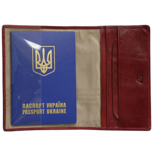 Обкладинка для паспорта шкіряна Topkapi 1597 rosso червоний