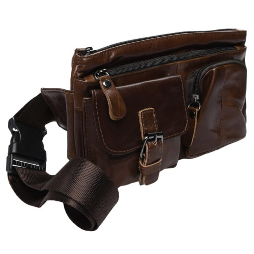 Чоловіча шкіряна поясна сумка Keizer k1886-brown