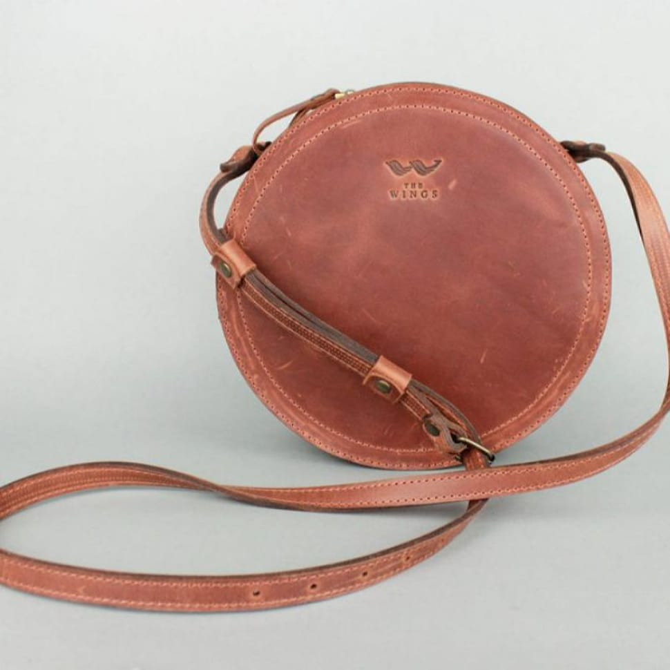 Жіноча шкіряна сумка Amy S світло-коричнева vintage