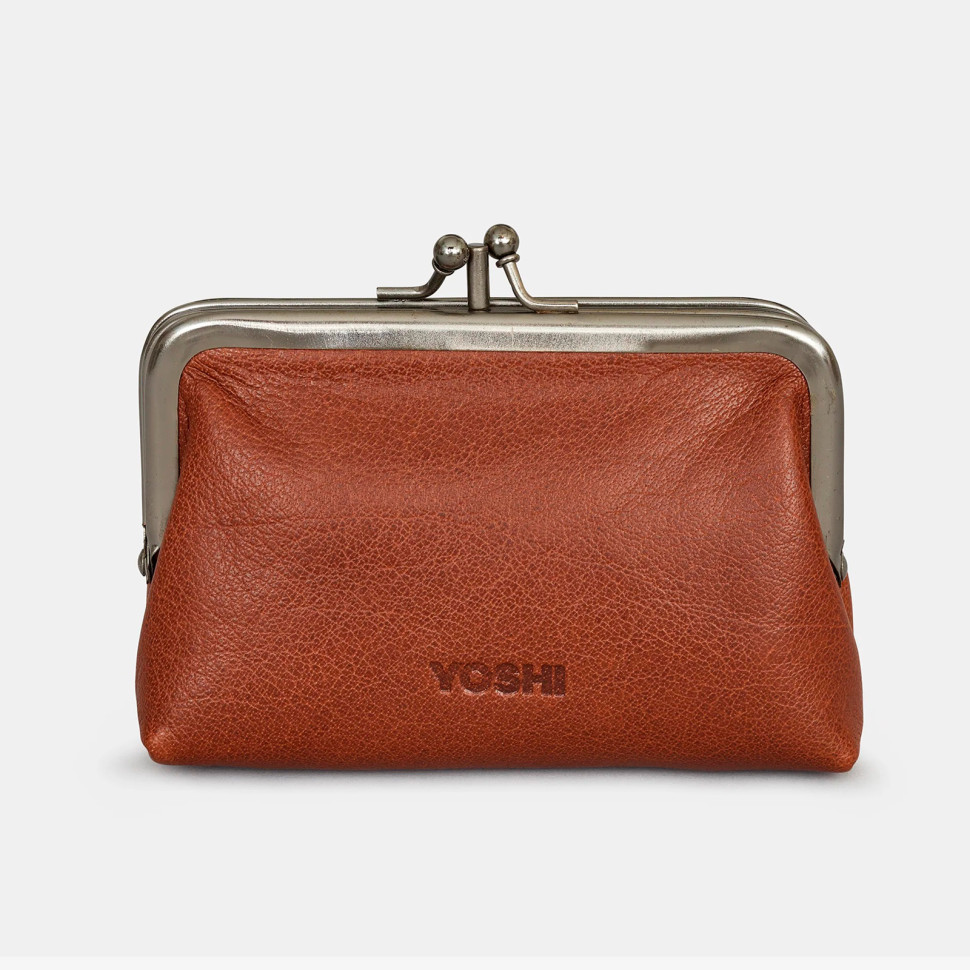 Womens Leather Wallet with Retro Clasp Yoshi Y1328 (Brown)