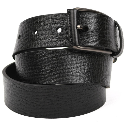 Ремінь із шкіри буйволу фактурний ST2026B чорний 40мм