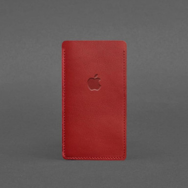 Кожаный чехол для iPhone 12 Красный