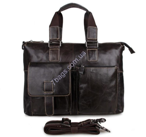 Шкіряна ділова сумка, коричнева