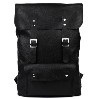 Leather backpack black TARWA FA-9001-4lx