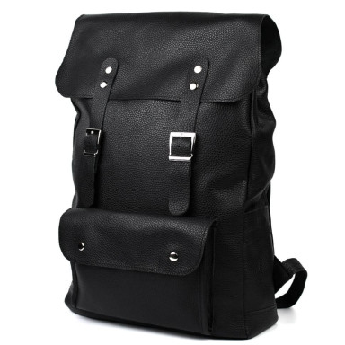 Leather backpack black TARWA FA-9001-4lx