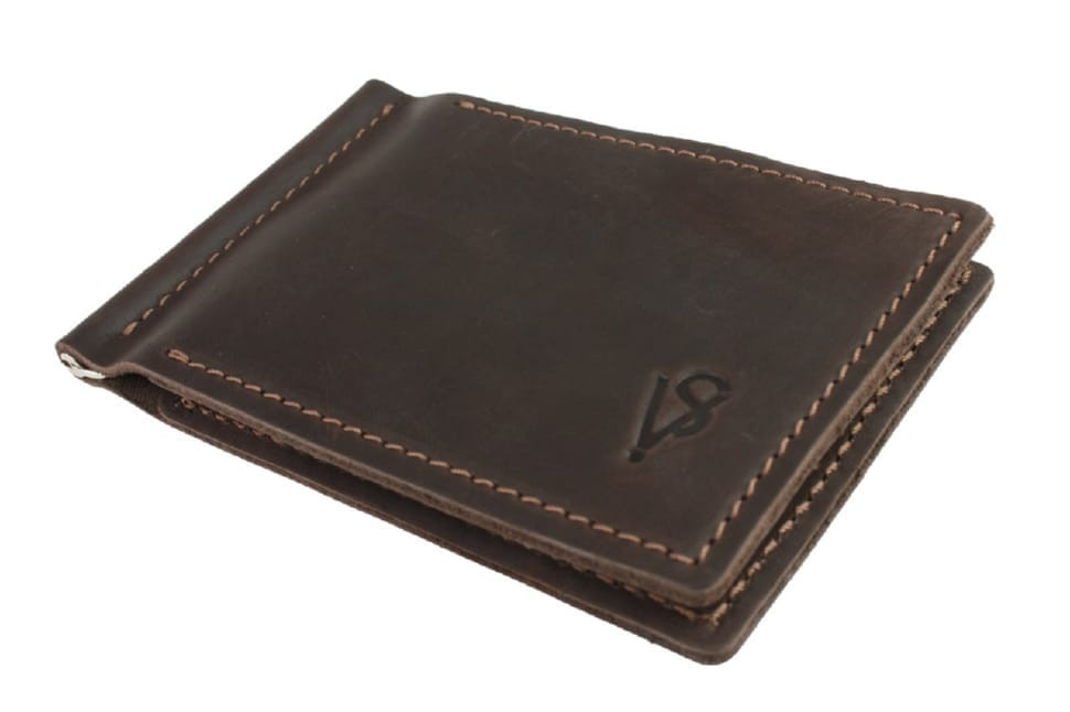 Wallet mens leather clip for banknotes SULLIVAN 100-5(5.5) brown