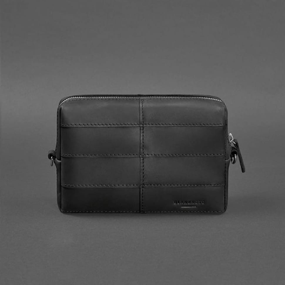 Шкіряна косметичка-несесер 3.1 Чорна Crazy Horse