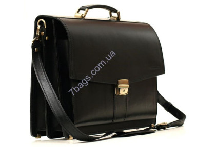 Black men's briefcase Manufatto MPAV-20 made of smooth leather