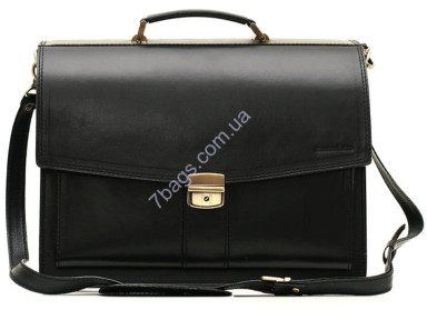 Black men's briefcase Manufatto MPAV-20 made of smooth leather