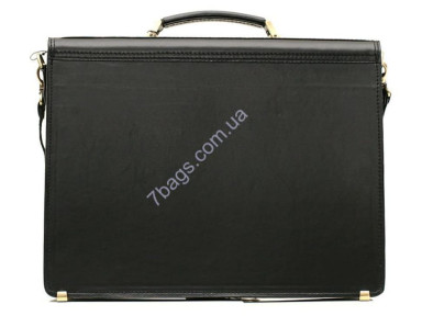 Black men's briefcase Manufatto MPAV-20 made of smooth leather