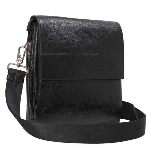 Сумка чоловіча шкіряна BOND 1363-281 чорний флотар