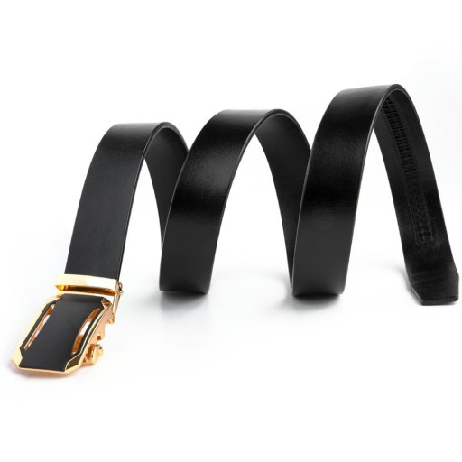 Ремінь чоловічий із золотистою пряжкою Vintage 20258 Чорний