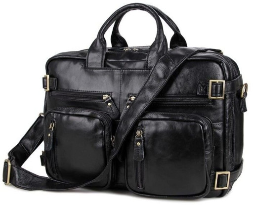 Сумка чоловіча Vintage 14219 трансформер Чорна