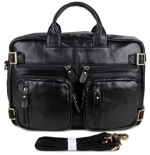 Сумка чоловіча Vintage 14219 трансформер Чорна