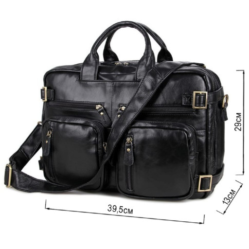 Сумка чоловіча Vintage 14219 трансформер Чорна