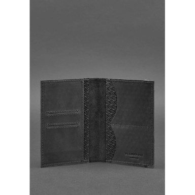Leather passport cover 2.0 Carbon black