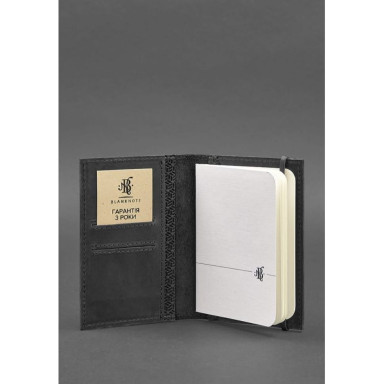 Leather passport cover 2.0 Carbon black