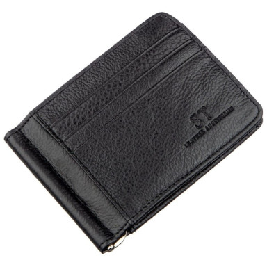 Мужской зажим с карманами для карточек ST Leather 18940 Черный